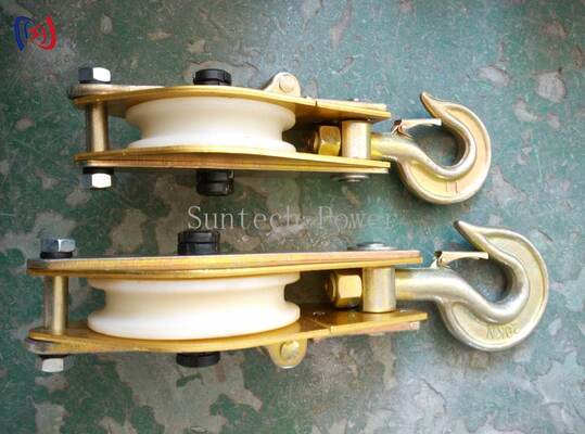 Lightweight Aluminum Alloy Hoisting Tackle with Nylon Sheave and 10-100KN Rated Load for Overhead Electrical Work