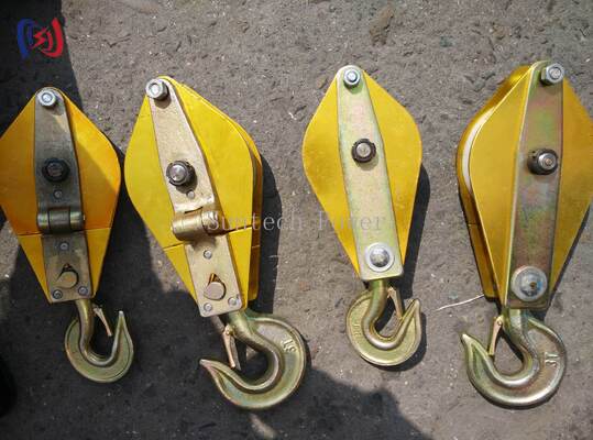 Lightweight Aluminum Alloy Hoisting Tackle with Nylon Sheave and 10-100KN Rated Load for Overhead Electrical Work