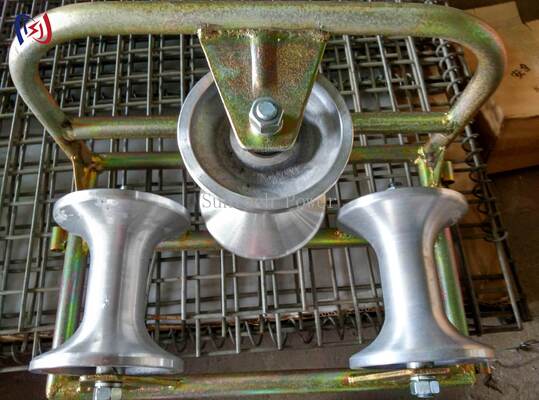 Professional Corner Ground Roller Tri-Sheave for 90 Degree Bend Protection with 10KN Rated Load and Corrosion Resistant Design