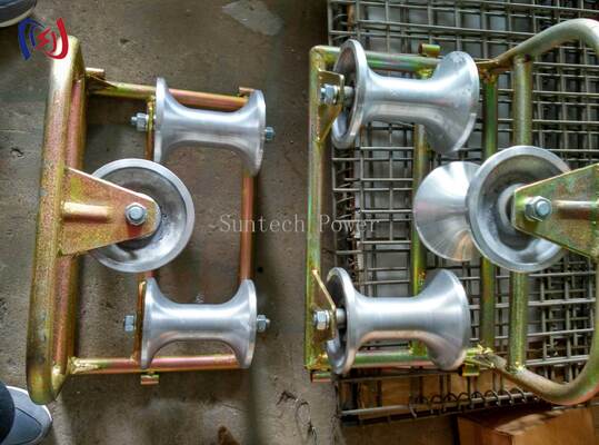 Professional Corner Ground Roller Tri-Sheave for 90 Degree Bend Protection with 10KN Rated Load and Corrosion Resistant Design