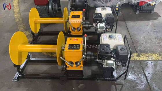 Professional Cable Pulling Winch for High Tension Installation of Underground and Aerial Power Cables with 3-5T Tractive Force