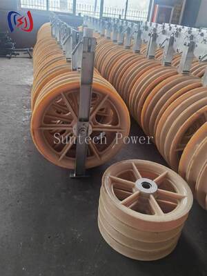 Professional 916 Series Stringing Block with MC Nylon Sheave for Heavy Duty Power Transmission Line Construction Projects 50-150KN Rated Load