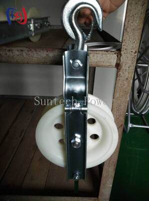 Professional Single Sheave Stringing Block with 5-20KN Rated Load, Aluminum Sheave for LGJ25-500 Conductor Installation