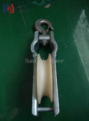 Professional Single Sheave Stringing Block with 5-20KN Rated Load, Aluminum Sheave for LGJ25-500 Conductor Installation