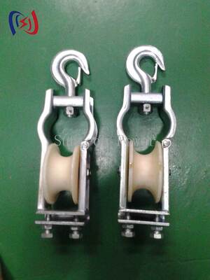 Professional Sitting and Hanging Type Dual Use Stringing Block with 5-20KN Rated Load and 80x50mm Sheave Size for Overhead Line Installation