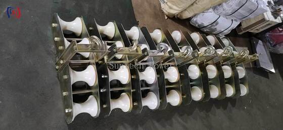 OPGW Stringing Block with 10KN Rated Load R570 Bend Radius for Fiber Optic Cable Installation Four Sheaves Combined