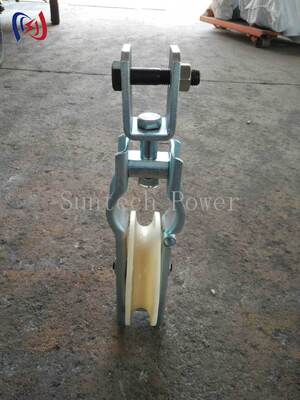 5-20KN Rated Load Single Sheave Stringing Block with Ball Bearing Mounted Lightweight Aluminum or Nylon Sheave
