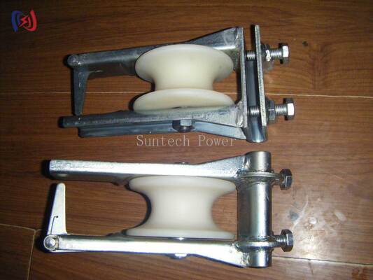 Double Sheave Stringing Block for 25-400mm Conductors with 5-20KN Load and Galvanized Steel Frame