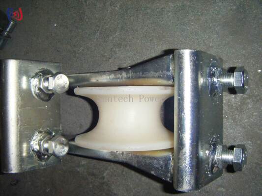 Double Sheave Stringing Block for 25-400mm Conductors with 5-20KN Load and Galvanized Steel Frame