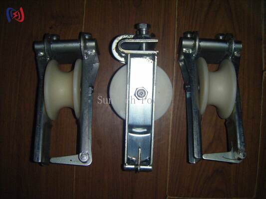 Double Sheave Stringing Block for 25-400mm Conductors with 5-20KN Load and Galvanized Steel Frame