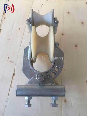 Aluminum/Nylon Sheave 20KN Conductor Stringing Block for Three Direction Transmission Stringing