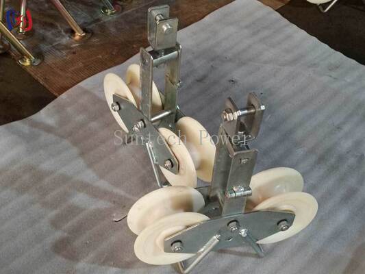 25KN Tandem Sheave Stringing Block for Large Section ACSR Conductors LGJ300-500 with Tandem Sheave Design