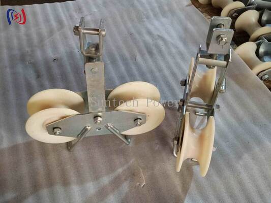 25KN Tandem Sheave Stringing Block for Large Section ACSR Conductors LGJ300-500 with Tandem Sheave Design