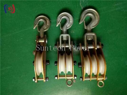 10-100KN Aluminum Alloy Hoisting Tackle with MC Nylon Sheave for Light Lifting