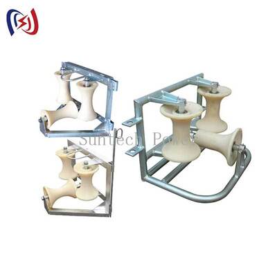 10KN Rated Load Cable Roller Pulley with Corner Protection and Dual Material Options for Safe Cable Installation