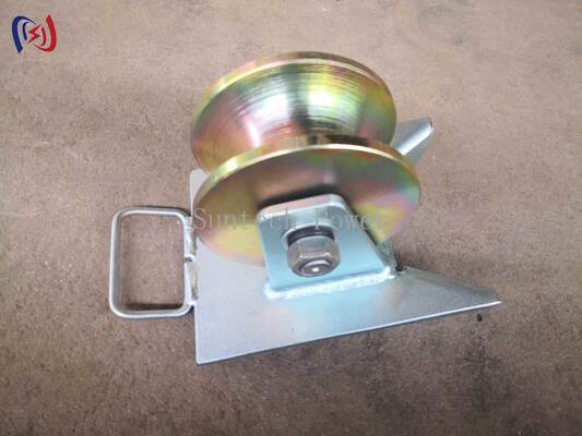 SH130S 10KN Galvanized Pithead Cable Roller Pulley with Triangle Sheave Configuration for Underground Cable Pulling