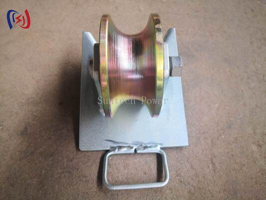 SH130S 10KN Galvanized Pithead Cable Roller Pulley with Triangle Sheave Configuration for Underground Cable Pulling