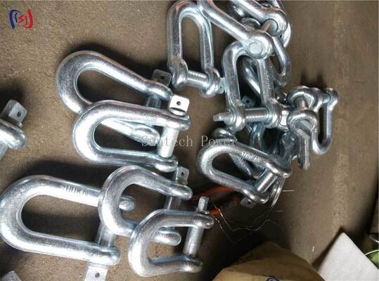 Alloy Steel Lifting Shackle with Pin Lock and Hot-Dip Galvanized for 300KN Rated Load