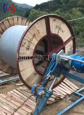 Hydraulic Conductor Reel Stand with 5000-7000kg Max Reel Weight and 45rpm Max Speed for Overhead Line Stringing