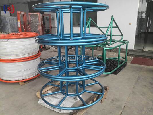Heavy Duty Galvanized Steel Rope Reel Stand with Modular Assembly and Sealed Bearing Rotation for Industrial Rope Storage