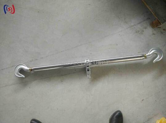 Dual Hook Steel Turnbuckle with 5-100KN Rated Load, Hot-dip Galvanized Finish, and Adjustable Distance 250-600mm for Power Line Tensioning