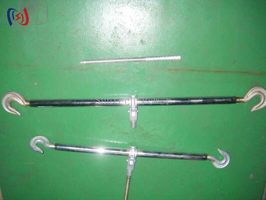 Dual Hook Steel Turnbuckle with 5-100KN Rated Load, Hot-dip Galvanized Finish, and Adjustable Distance 250-600mm for Power Line Tensioning
