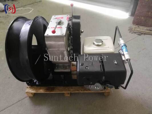 1.25T Tractive Force 9HP Gasoline Engine Cable Take Up Machine Two Forward Gears Plus Reverse Cable Winch Puller