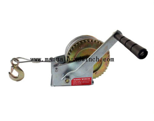 Mini Steel Marine Manual Cable Winch / Portable Hand Crank Winch For Boat Trailer