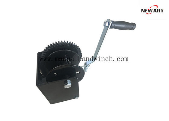 2500 lb Worm Gear Drum Winch , Heavy Duty Hand Winch For Lifting