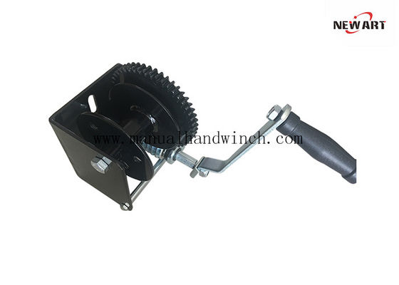 2500 lb Worm Gear Drum Winch , Heavy Duty Hand Winch For Lifting