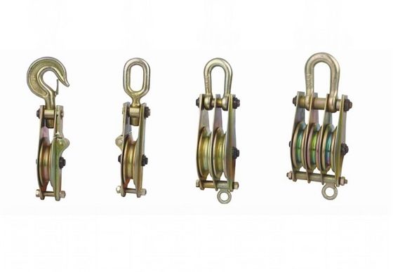 10KN Erect Line Tower Erection Tools Three Wheels Steel Hoisting Tackle