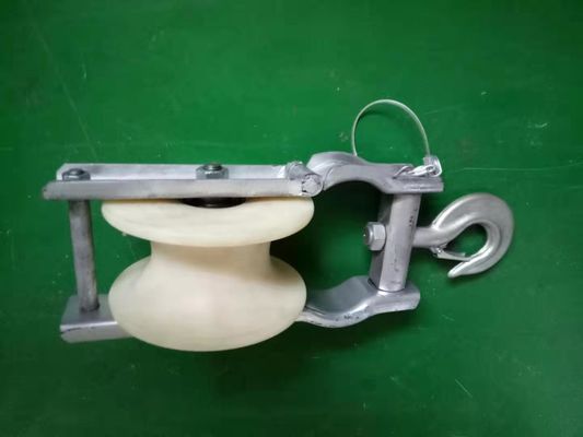 Angled Cross Arm Mounted Hook Style Conductor Stringing Blocks
