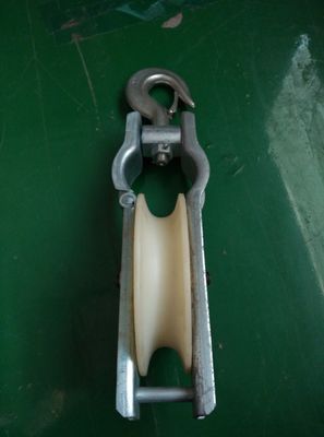 Angled Cross Arm Mounted Hook Style Conductor Stringing Blocks