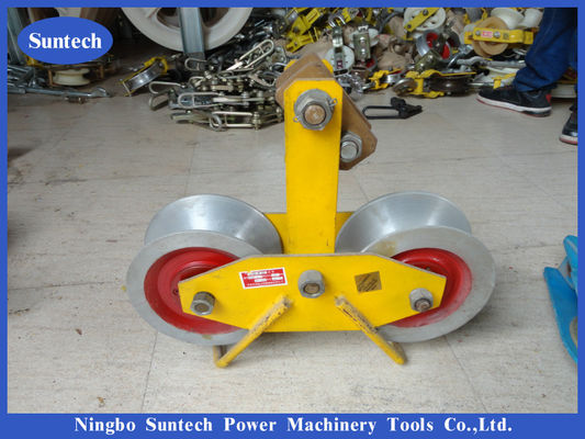 50KN 2.5 Tandem Aluminum Nylon Sheave Conductor Stringing Blocks