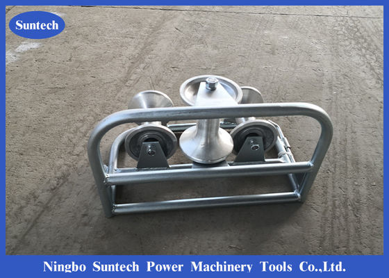 Triple Corner Ground 140mm Cable Pulling Rollers With Aluminum Alloy Wheels