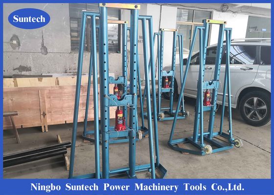 10T Hydraulic Pulling Electrical Cable Drum Roller Stand With Wheels
