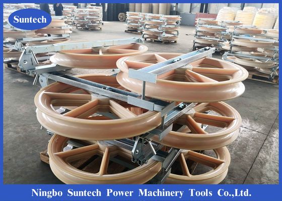 Transmission Line Bundled Triple Conductor Pulley Block 660mm With Cast Steel Sheave