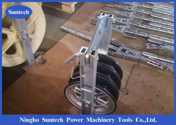 Overhead Power Line Triple Aluminum Wheel Conductor Stringing Blocks