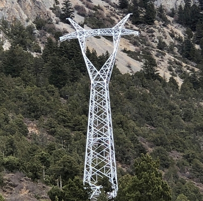 Construction Site Galvanised Steel Electric Transmission Tower