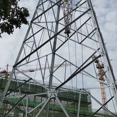 110kV Transmission Line Galvanized Angle Steel Lattice Pylon