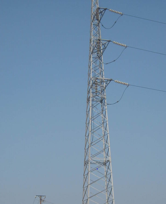 Galvanised 33KV Transmission Line Steel Lattice Tower