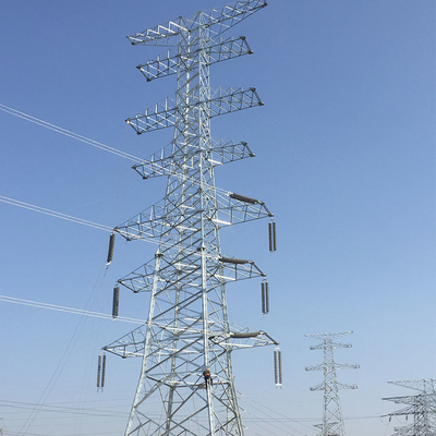 Hot Dip Galvanized Q345B Q235B Lattice Transmission Line Tower
