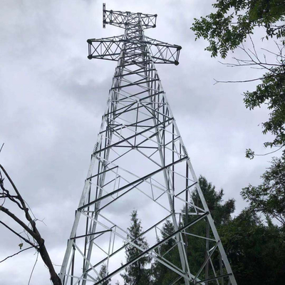 ASTM123 Galvanized 110KV Power Distribution Steel Lattice Tower