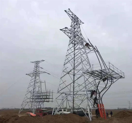 110KV 132KV Anger Steel Lattice Pylon Transmission Tower