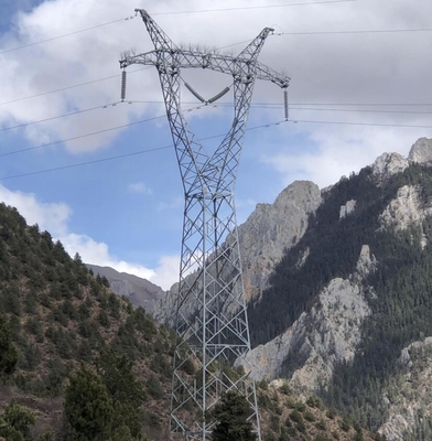 4 Legged High Voltage Galvanized Steel Lattice Transmission Tower