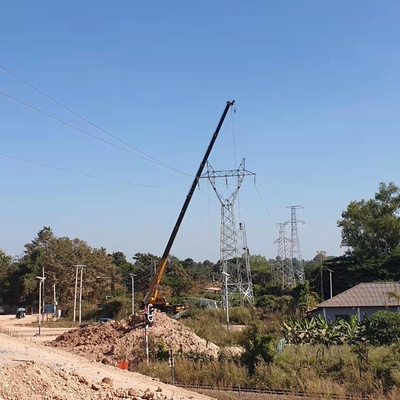 132KV Power Transmission Line HDG Lattice Steel Tower