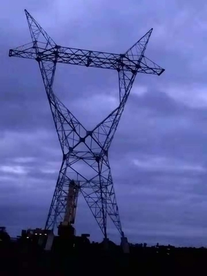 ASTM123 230KV 400KV Lattice Steel Towers For Overhead Transmission Line