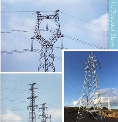 ASTM123 230KV 400KV Lattice Steel Towers For Overhead Transmission Line