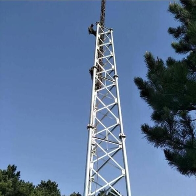 Self Support Tubular Telecom Tower 15 - 60m Height For Signal Transmission
