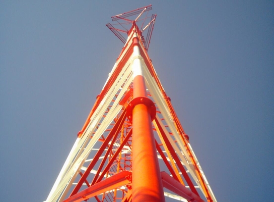 Galvanised Telecommunication 3 Legged Tubular Steel Tower 15m - 50m